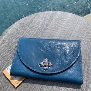 Patricia Nash Colli Safflower Blue Leather Wallet